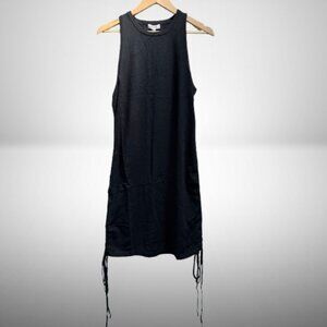 525 America Black Bodycon Stretchy Knit Sexy Tank Dress Adjustable NEW Large